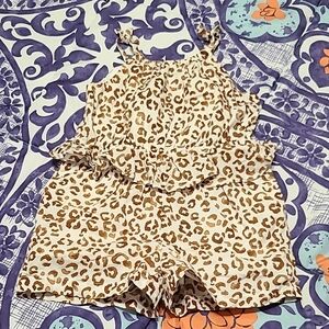Leopard Print Kids Romper